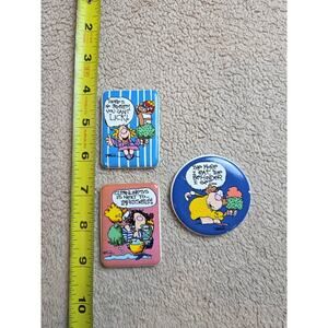 Vintage" Comic Maxine" Type Refrigerator Magnets Ceramic Made In Taiwan